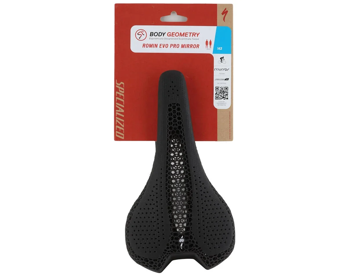 Specialized Romin Evo Pro Mirror Saddle (Black) (Titanium Rails) (3D-Printed) (143mm) - view 5